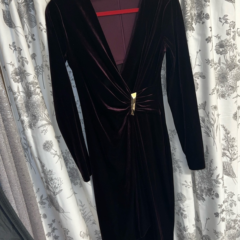 Plum velvet  Calvin Klein dress flawed